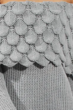 Rebellious Fashion Grey Layer Bardot Jumper- Sammie