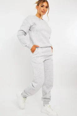 Rebellious Fashion Grey 'Lazy Girls Club' Slogan Joggers - Sahra