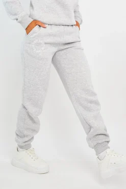 Rebellious Fashion Grey 'Lazy Girls Club' Slogan Joggers - Sahra