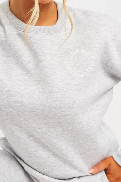 Rebellious Fashion Grey 'Lazy Girls Club' Slogan Sweatshirt - Leila