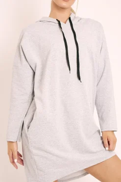 Rebellious Fashion Grey Oversized Hoodie Jumper Dress - Mariah
