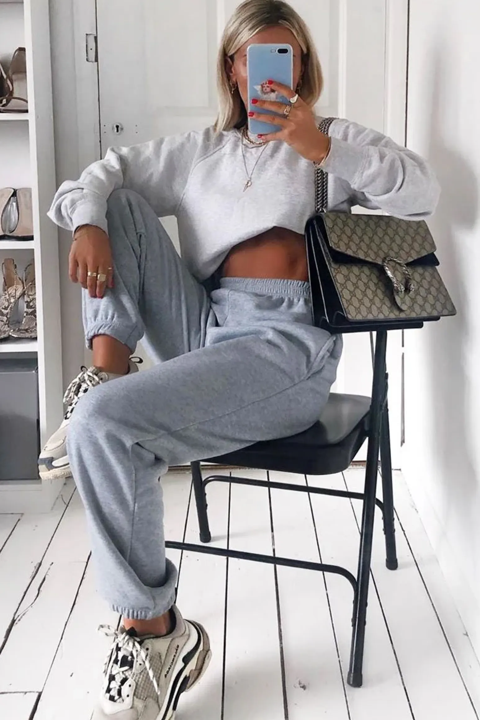Rebellious Fashion Grey Oversized Joggers - Erica