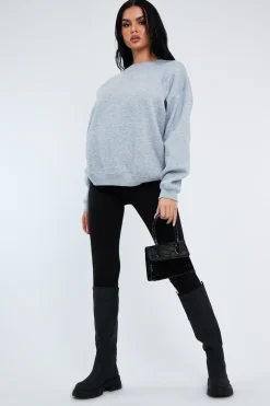 Rebellious Fashion Grey Oversized Sweatshirt - Tesse