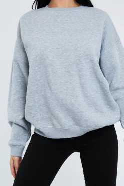Rebellious Fashion Grey Oversized Sweatshirt - Tesse