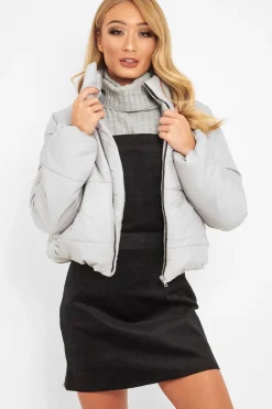 Rebellious Fashion Grey Puffer Coat - Alyssa