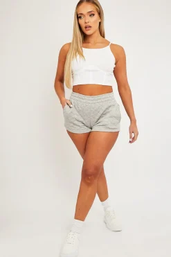 Rebellious Fashion Grey Quilted Lounge Shorts - Alaiza
