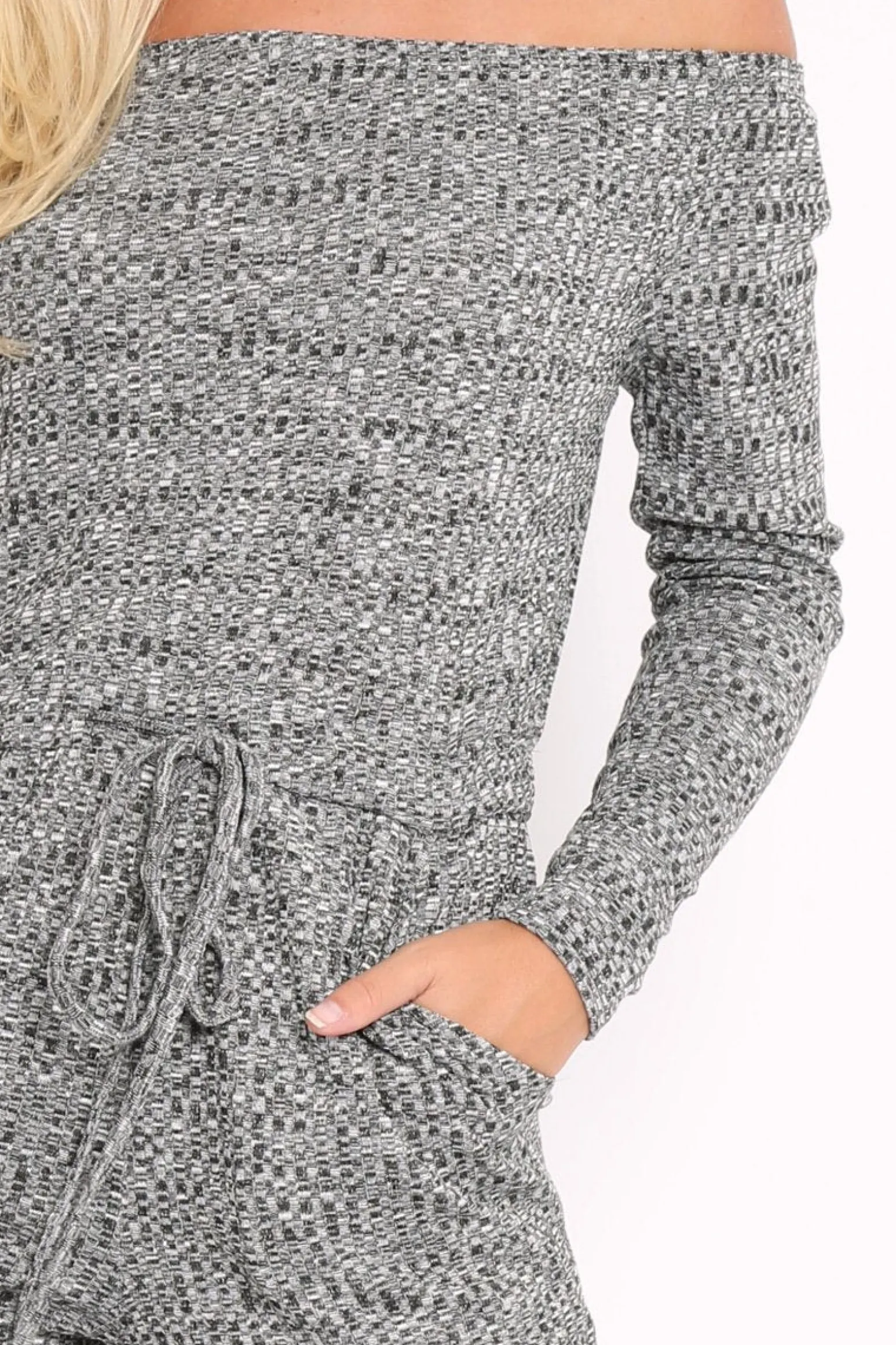 Rebellious Fashion Grey Ribbed Rip Knee Jumpsuit - Chyna