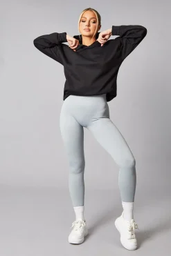 Rebellious Fashion Grey Rib Knit High Waisted Leggings - Ren