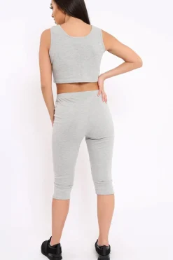 Rebellious Fashion Grey Striped Loungewear Set - Ginny