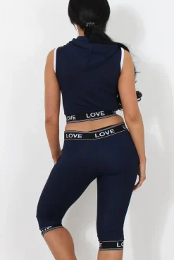 Rebellious Fashion Harlow Navy Activewear Two Piece