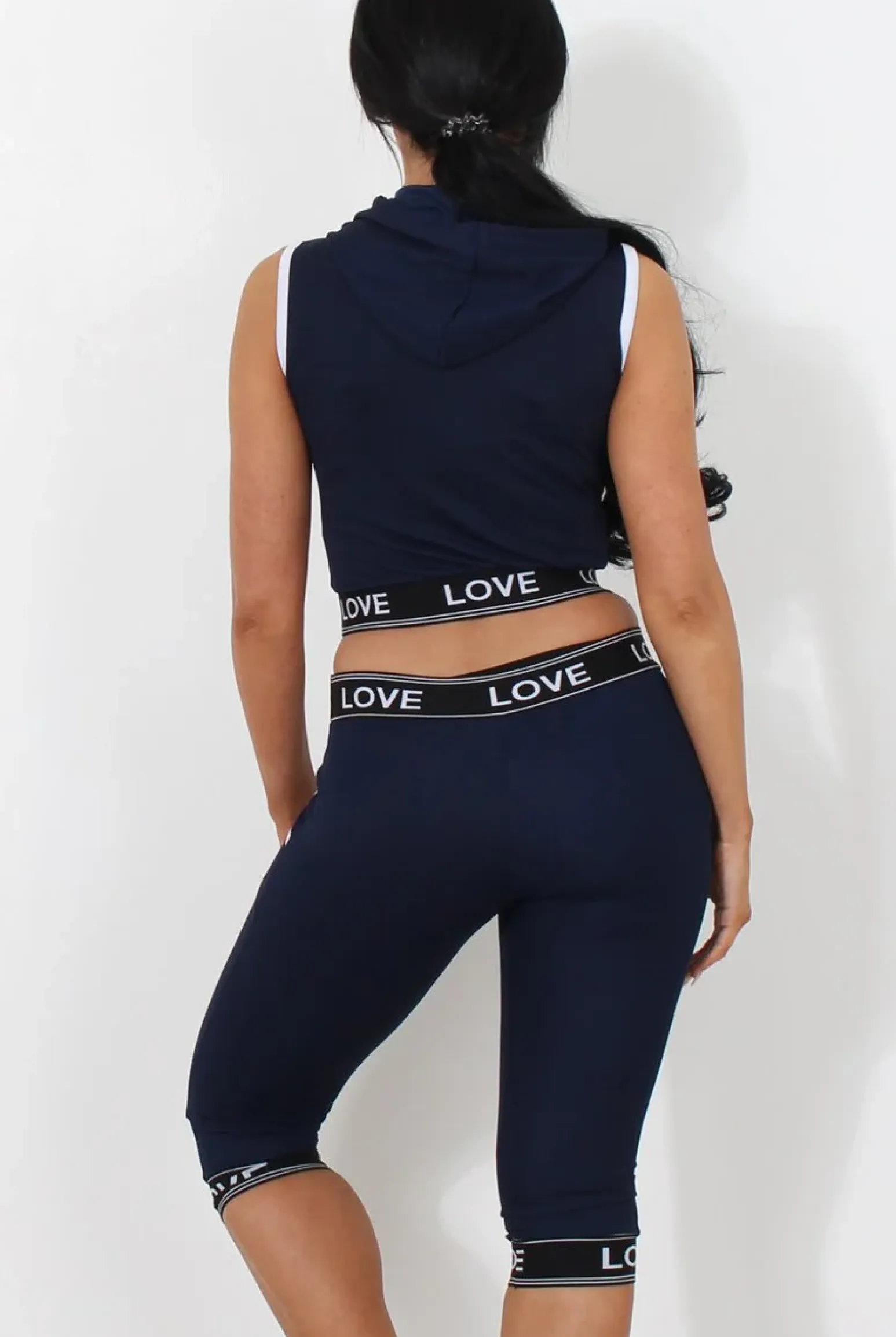 Rebellious Fashion Harlow Navy Activewear Two Piece