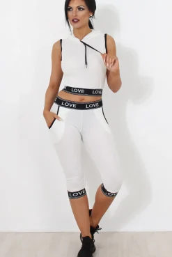 Rebellious Fashion Harlow White Activewear Two Piece