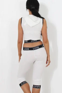 Rebellious Fashion Harlow White Activewear Two Piece