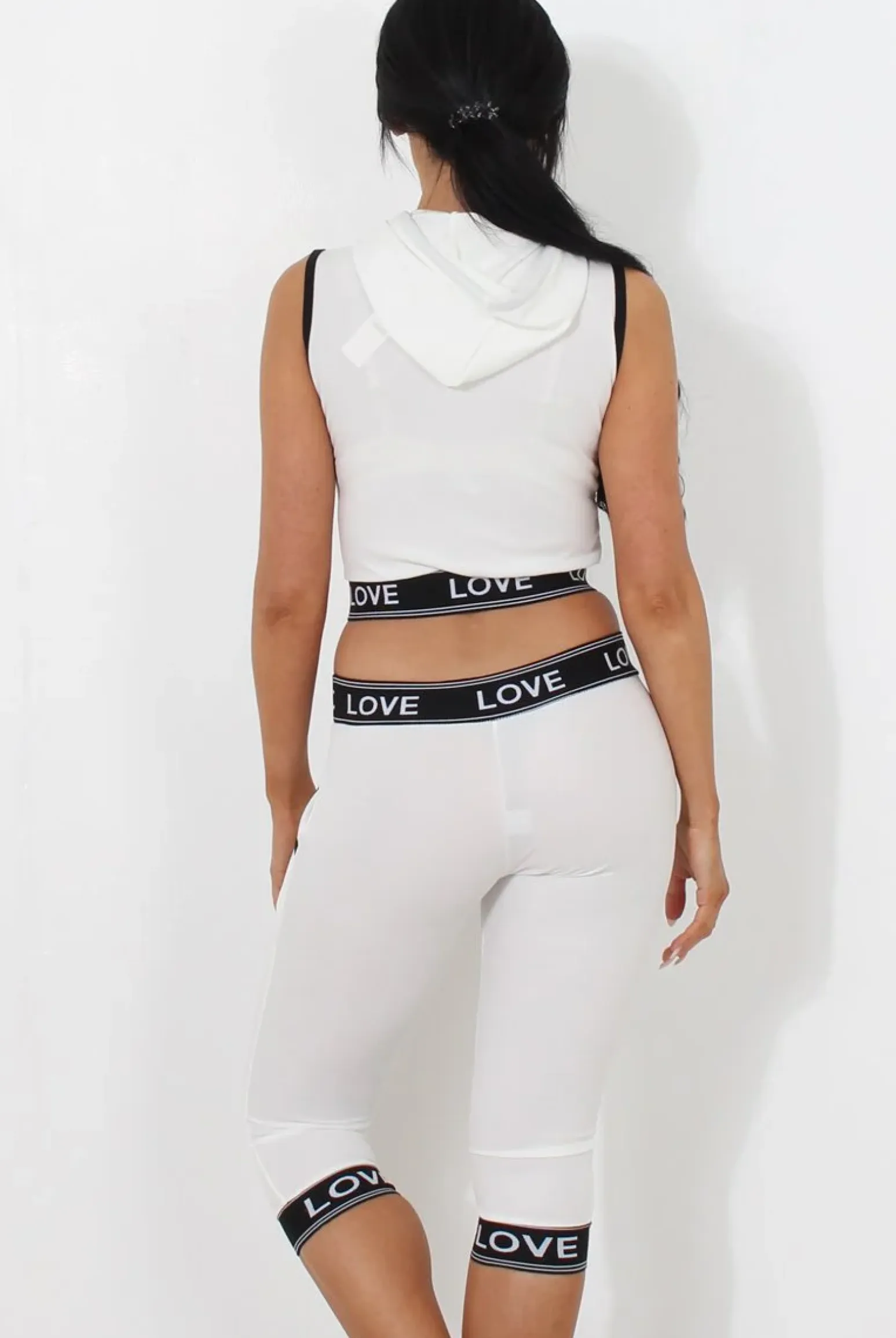 Rebellious Fashion Harlow White Activewear Two Piece