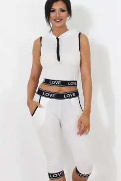 Rebellious Fashion Harlow White Activewear Two Piece