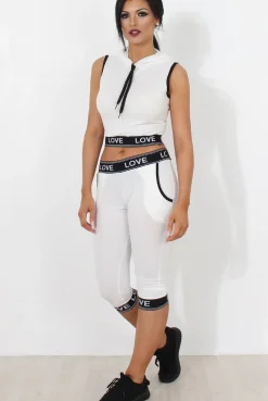 Rebellious Fashion Harlow White Activewear Two Piece