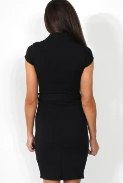 Rebellious Fashion Holli Black High Neck Dress
