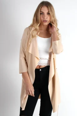 Rebellious Fashion Imogen Nude Waterfall Jacket