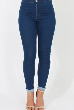 Rebellious Fashion Indigo High Waisted Jeans - Klaudia