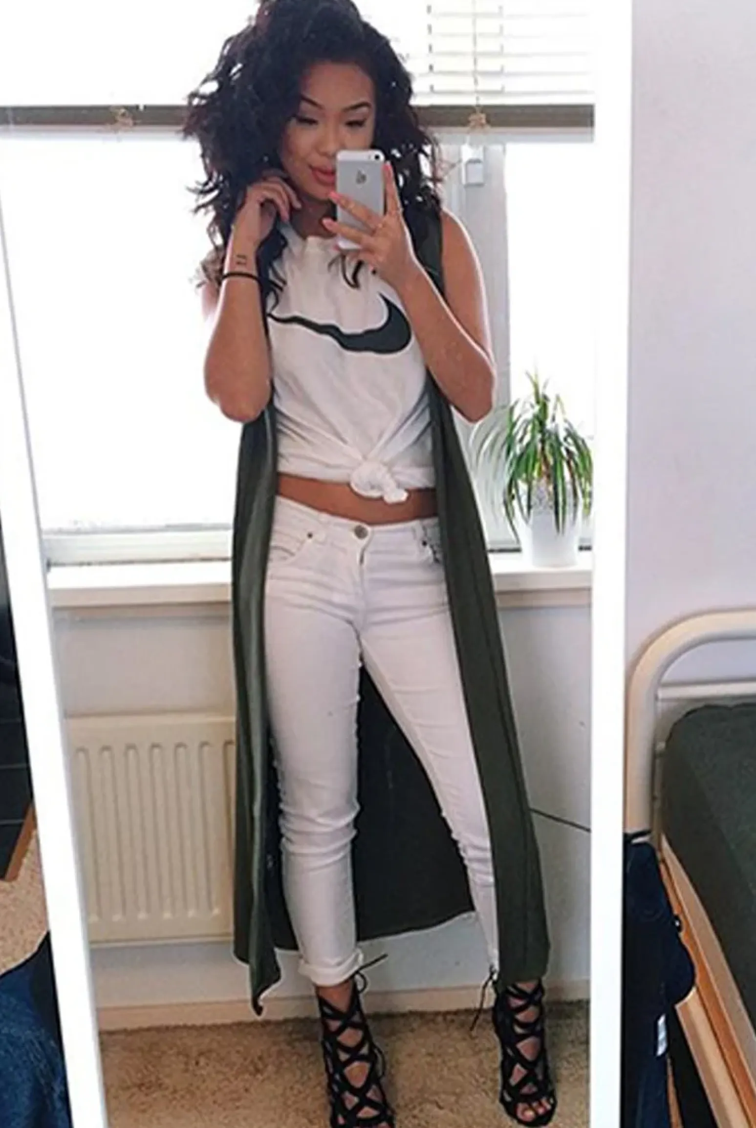Rebellious Fashion Ivanna Khaki Sleeveless Jacket