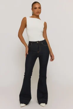 Rebellious Fashion Ivory Slash Neck Open Back Bodysuit - Aliona