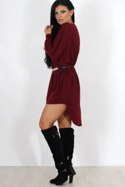 Rebellious Fashion Johanna Wine Drooped Back Jumper