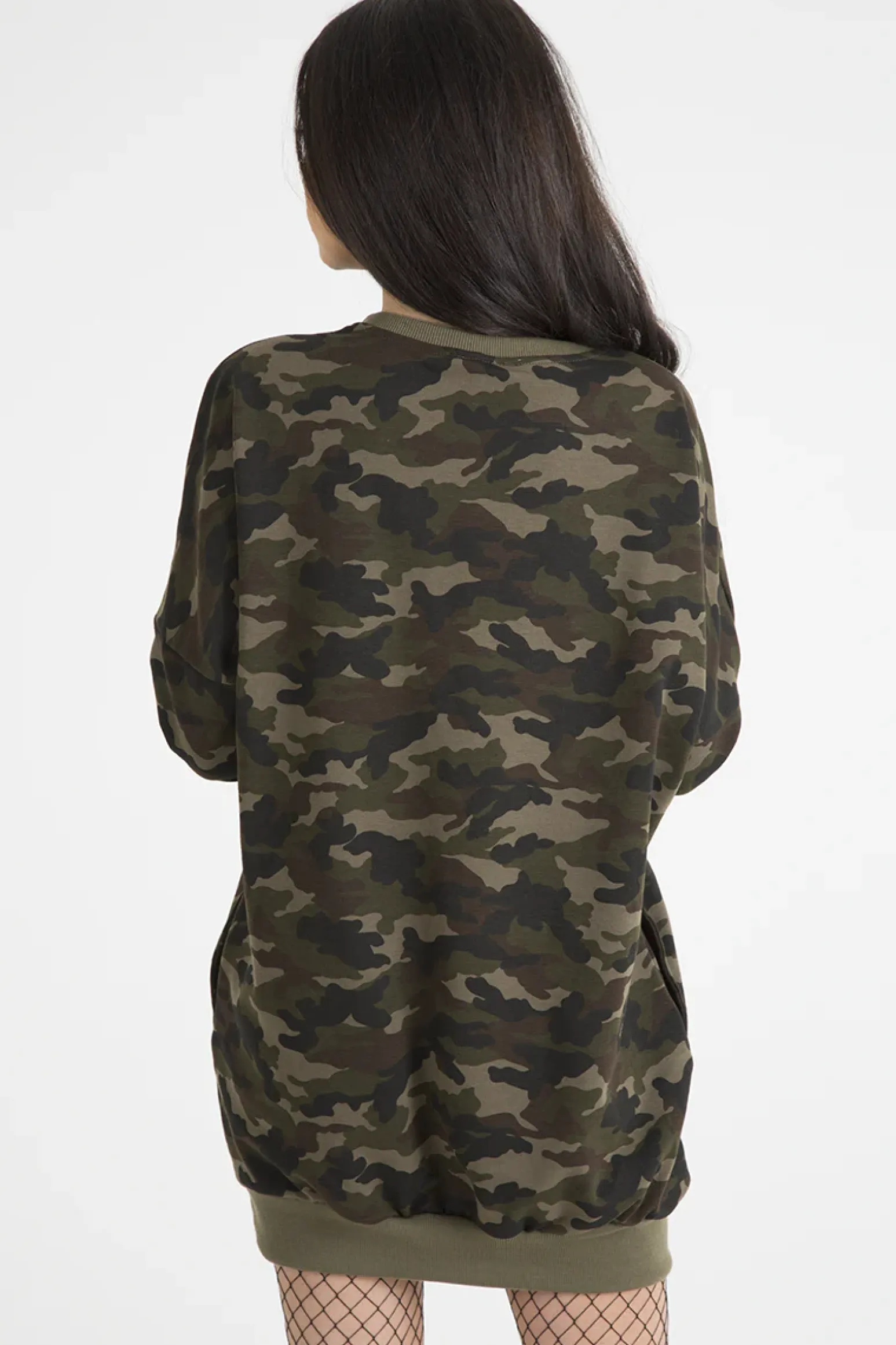 Rebellious Fashion Khaki Camo Eagle Jumper Dress - Maria