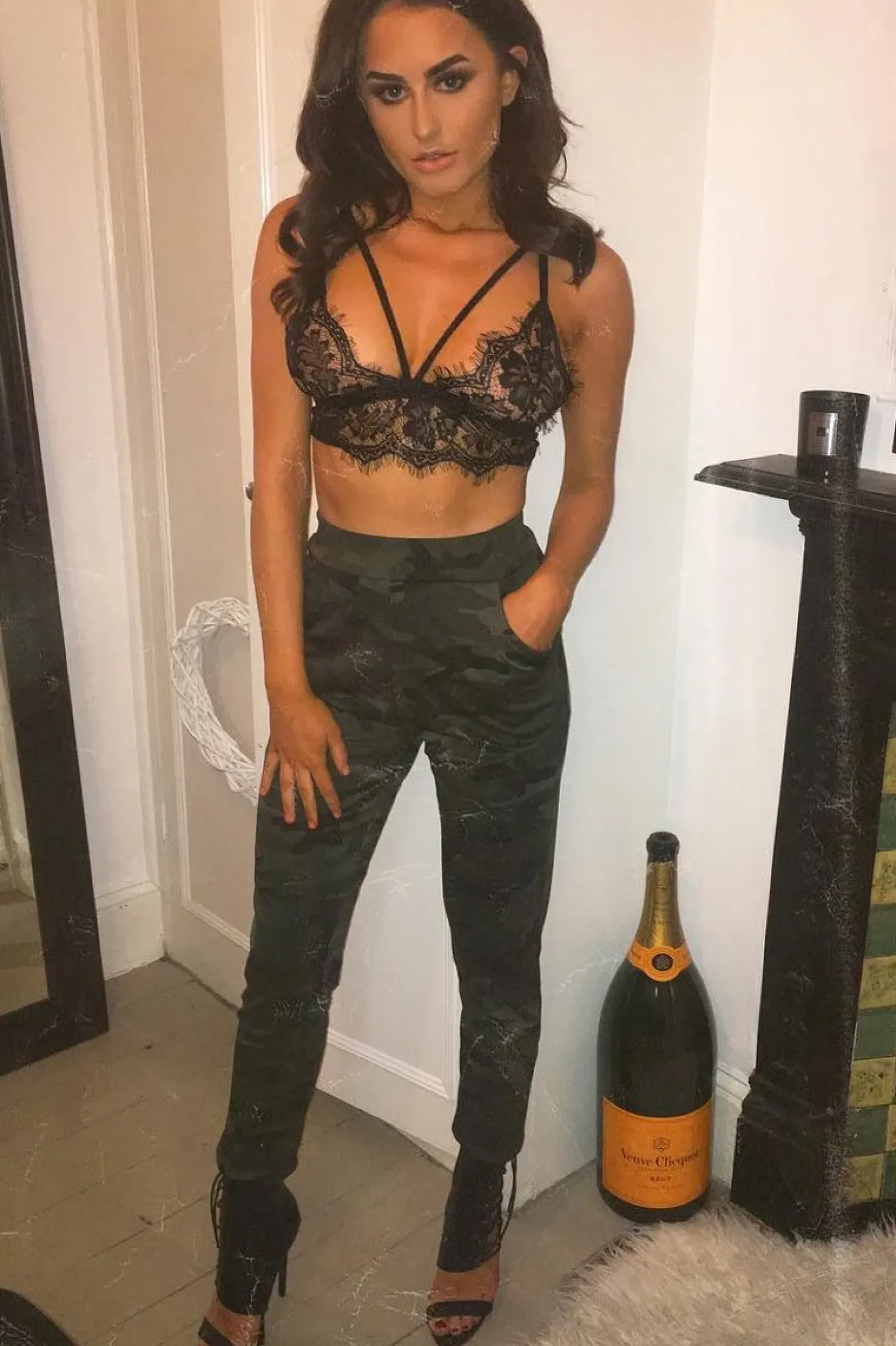 Rebellious Fashion Khaki Camo Print Trousers - Lyza