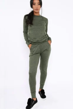 Rebellious Fashion Khaki Loungewear Set - Josie