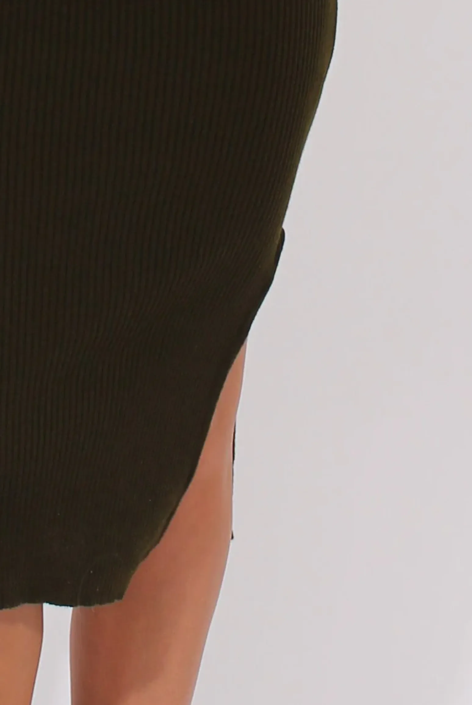 Rebellious Fashion Khaki Turtleneck Knitted Maxi Dress - Cece