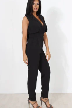 Rebellious Fashion Khloe Black V Front Jumpsuit