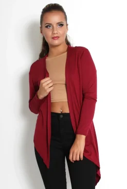Rebellious Fashion Kimmy Wine Asymmetric Jacket