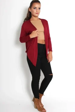 Rebellious Fashion Kimmy Wine Asymmetric Jacket