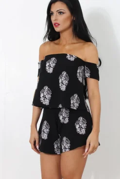 Rebellious Fashion Lara Black Off The Shoulder Two Piece