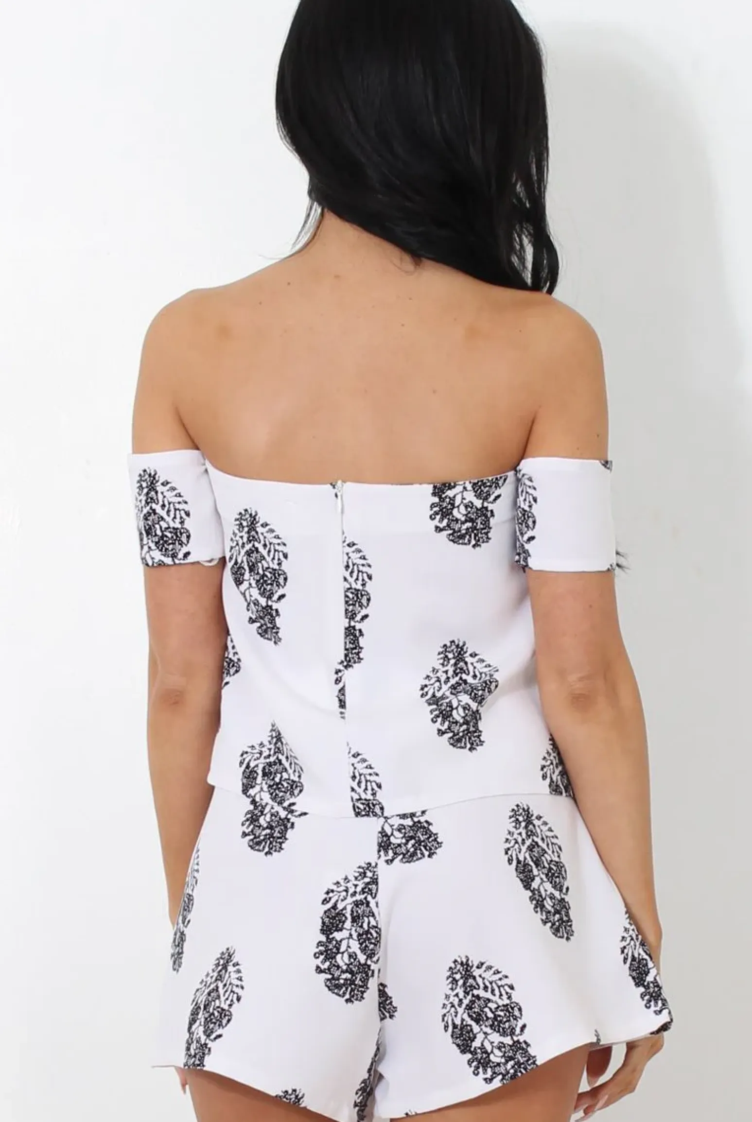 Rebellious Fashion Lara White Off The Shoulder Two Piece