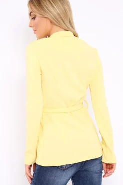 Rebellious Fashion Lemon Belted Blazer - Kenna