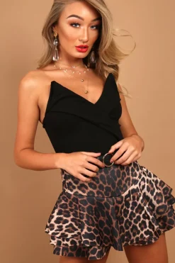 Rebellious Fashion Leopard Frill High Waisted Shorts - Claudelle