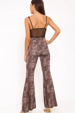Rebellious Fashion LeopardPrint Flared Trousers - Brooke