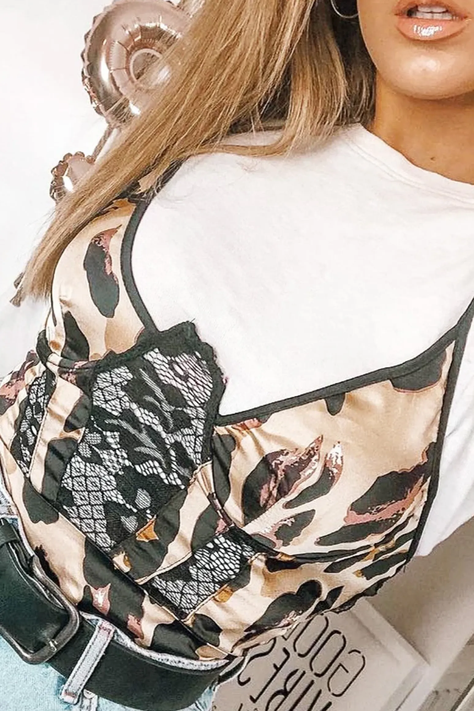 Rebellious Fashion Leopard Print Lace Panelled Bodysuit - Lenya