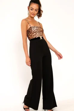 Rebellious Fashion Leopard Print Mesh Lion Belted Bodysuit - Lizzie