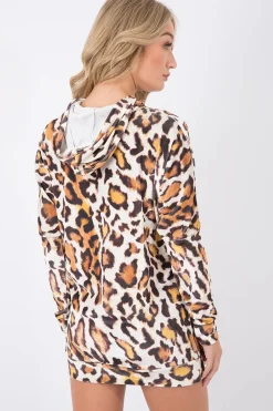 Rebellious Fashion Leopard Print Velvet Oversized Hoodie - Reagan