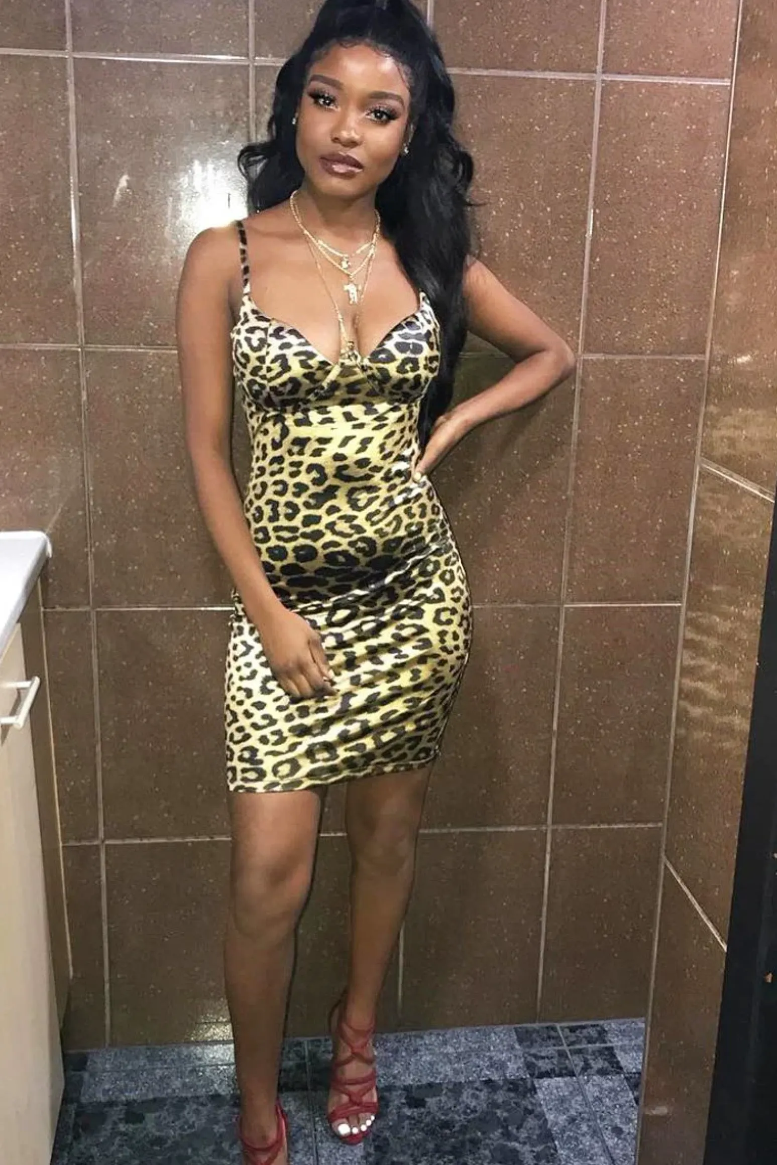 Rebellious Fashion Leopard Satin Bustier Bodycon Mini Dress - Janiya