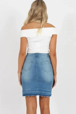 Rebellious Fashion Light blue Denim Skirt - Robyn