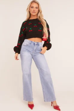 Rebellious Fashion Light Blue Stretch Straight Leg Jeans - Sam
