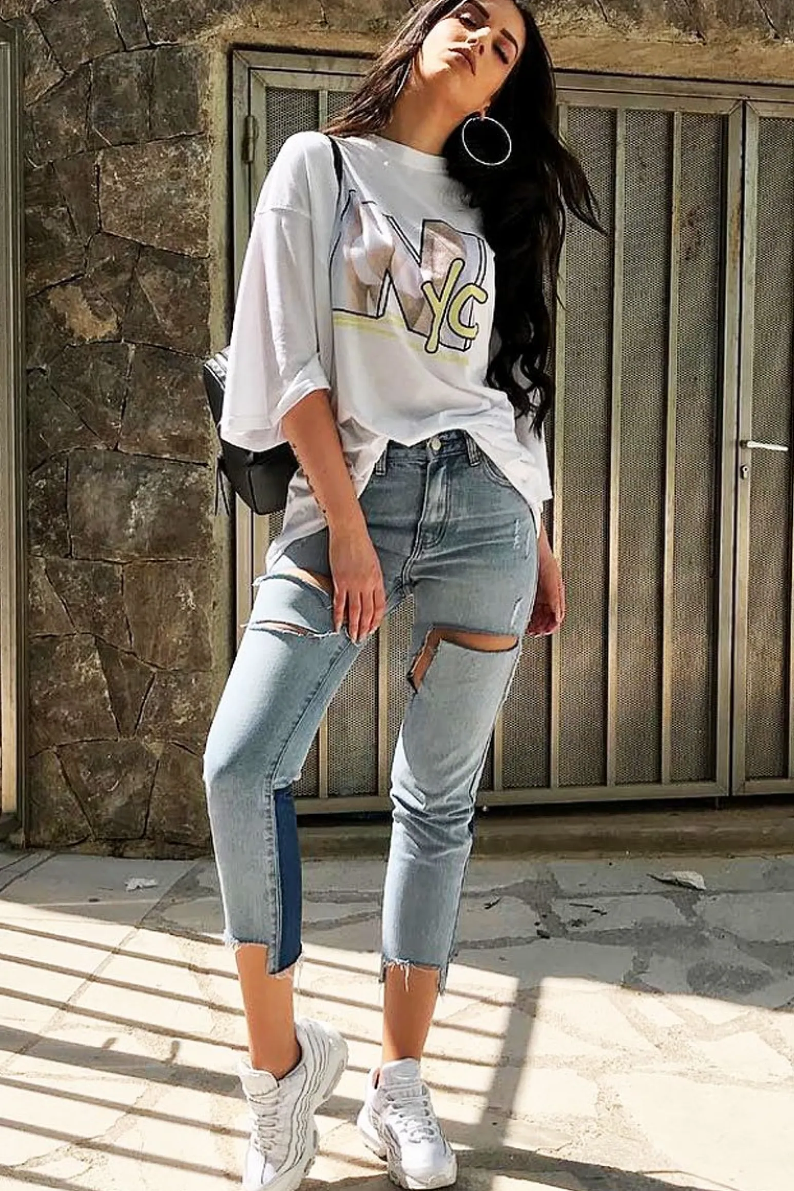 Rebellious Fashion Light Contrast Denim Jeans - Margie