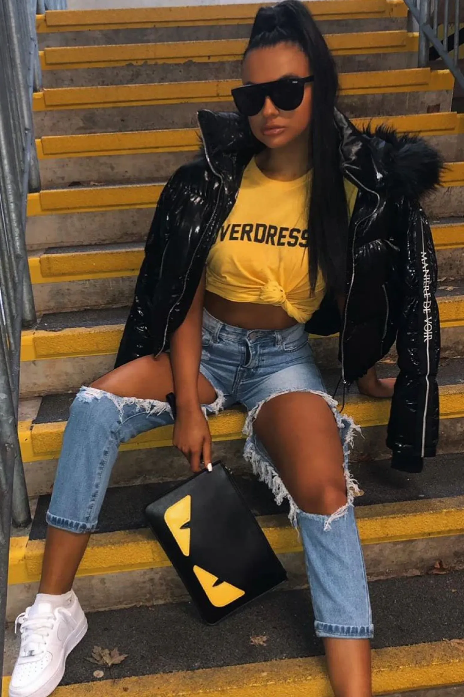Rebellious Fashion Light Extreme Rip Boyfriend Jeans - Mazy