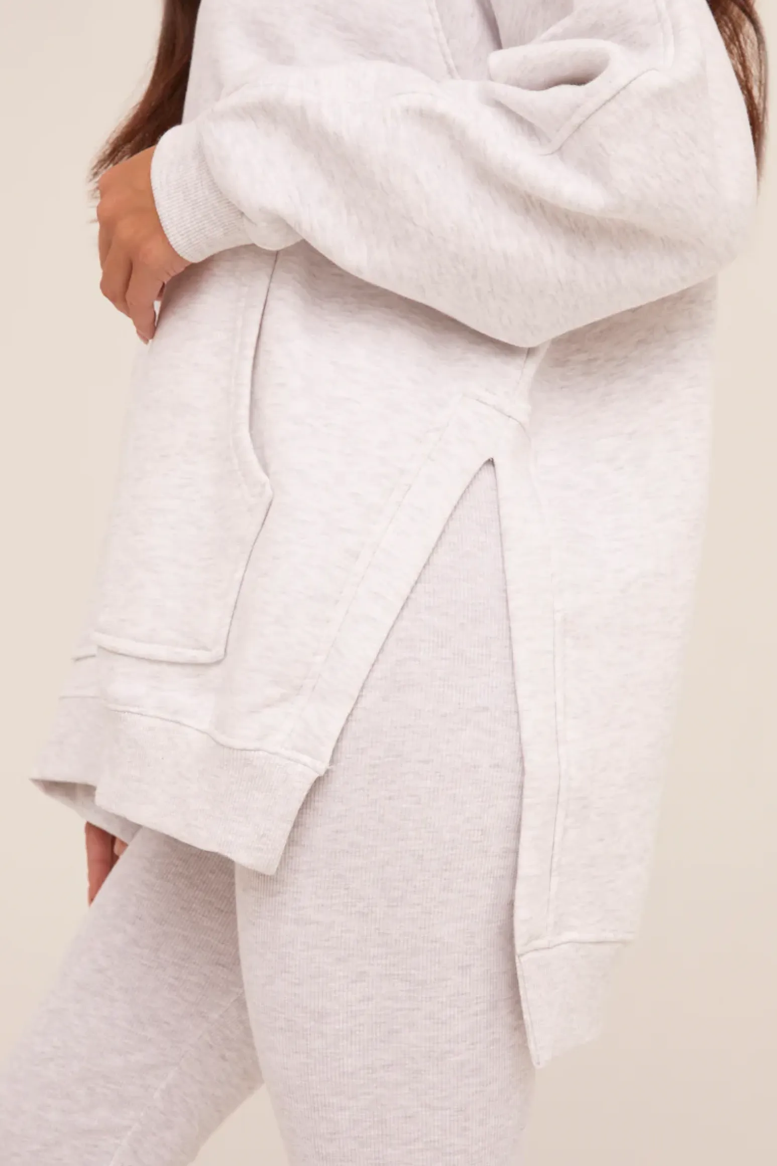 Rebellious Fashion Light Grey Oversized Hoodie And Leggings Co-ord Set - Renee