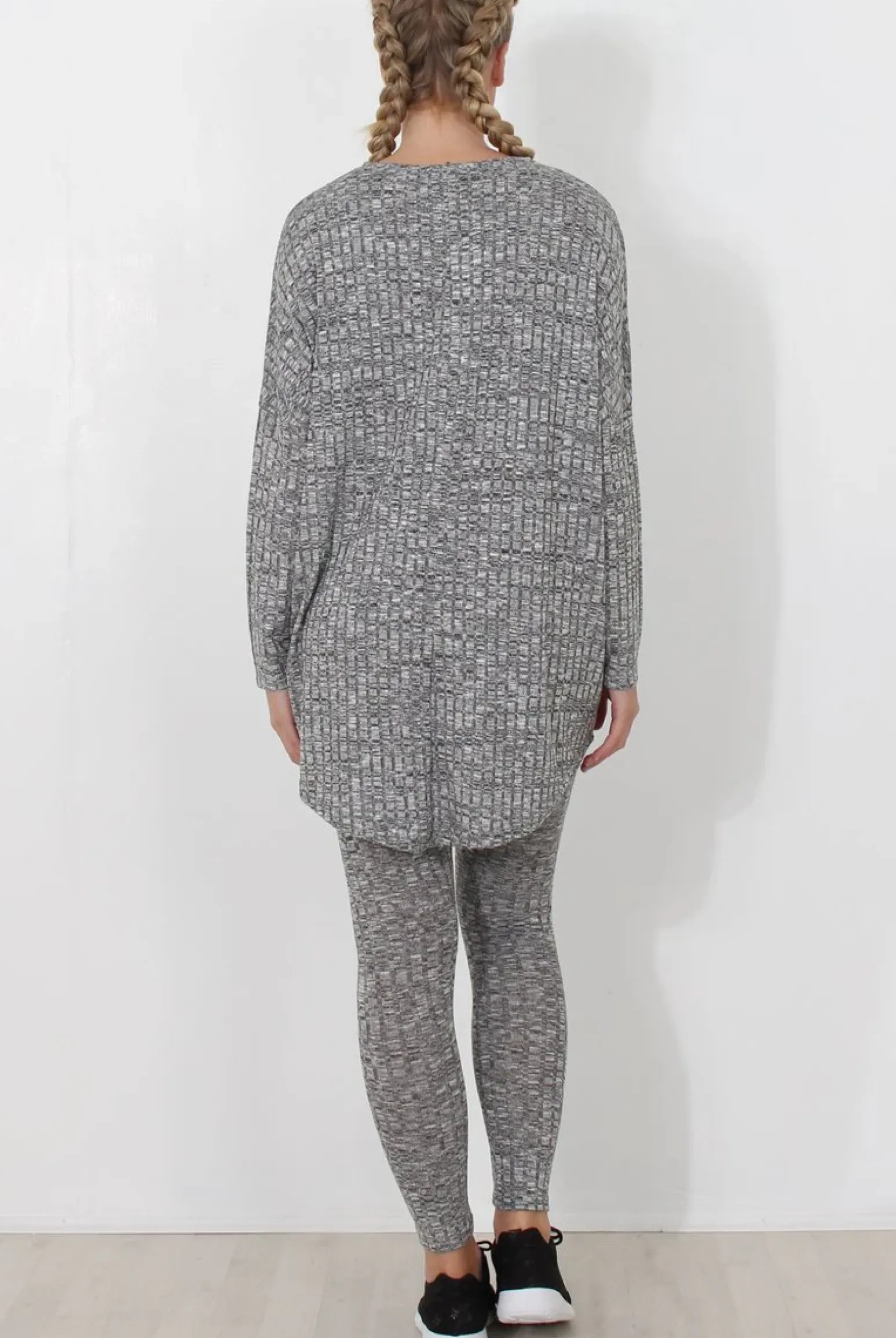 Rebellious Fashion Light Grey V Neck Loungewear Set - Charlene