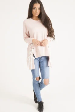 Rebellious Fashion Light Wash High Waisted Knee Rip Jeans - Penelope