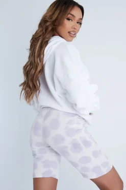 Rebellious Fashion Lilac Jersey Tie Dye Cycling Shorts - Sayani